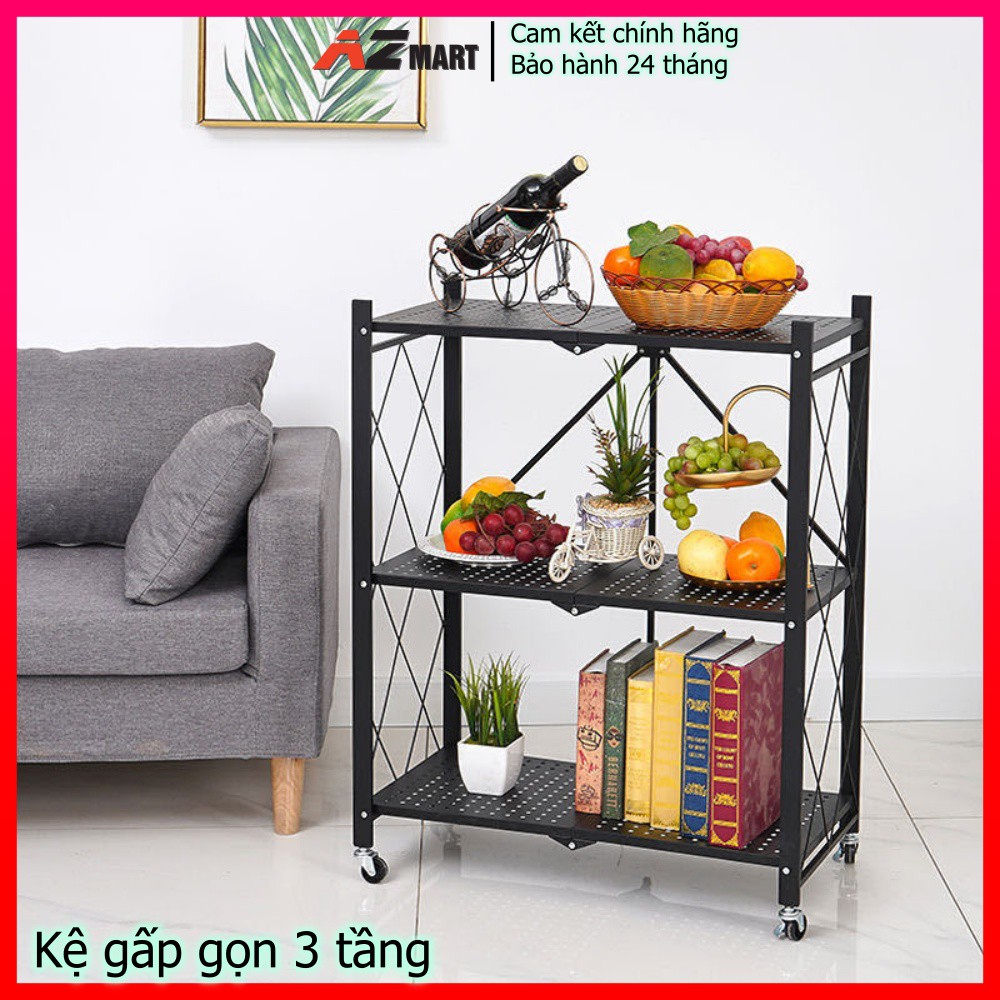 Kệ Đa Năng - Kệ Gấp Gọn - 3, 4, 5 Tầng Có Bánh Xe Bảo Hàng 24 Tháng Cao Cấp