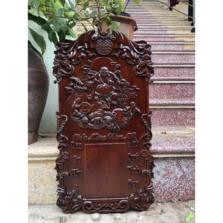 Đốc lịch gỗ gụ nguyên khối treo tường - kích thước dài 68 x rộng 38 x dày 2,5