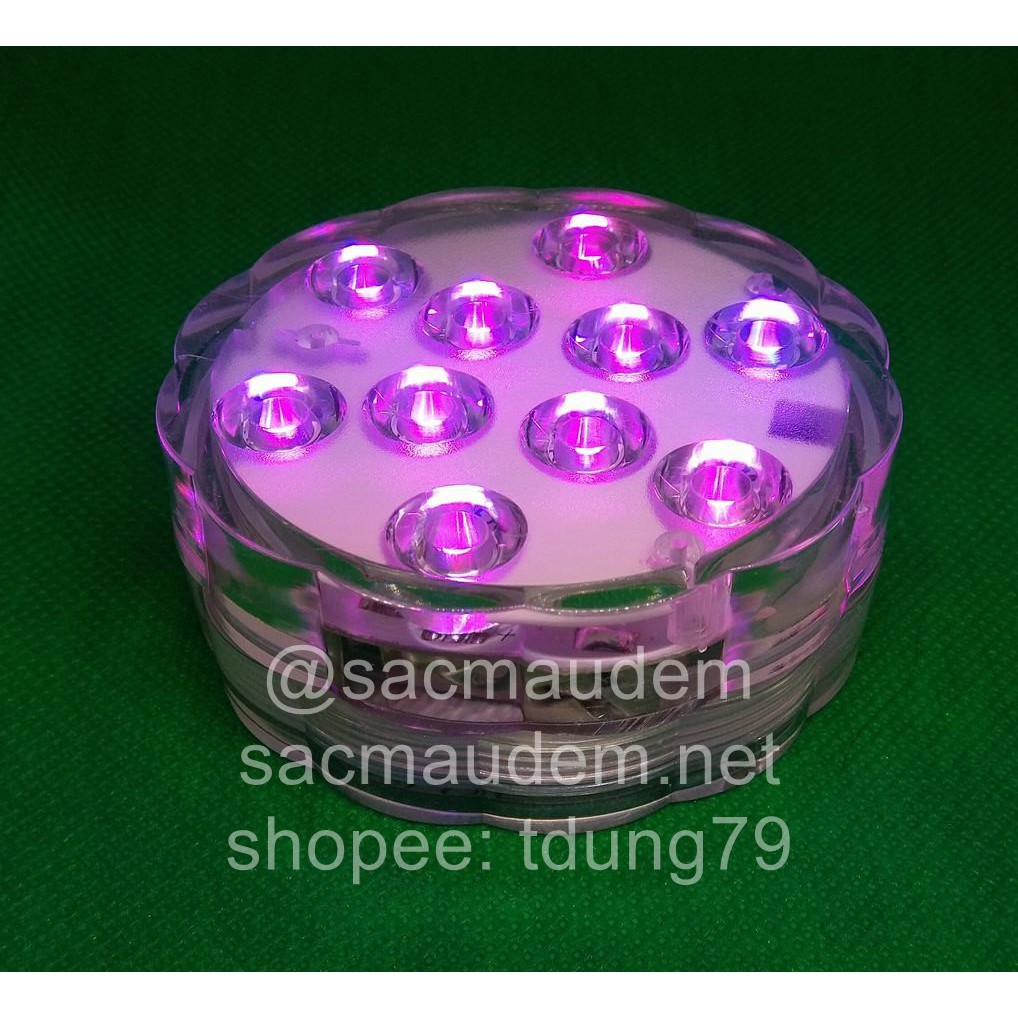 Đèn led chống nước, điều khiển từ xa đổi 16 màu dùng trang trí trong lọ hoa, loại nổi, dạng bánh