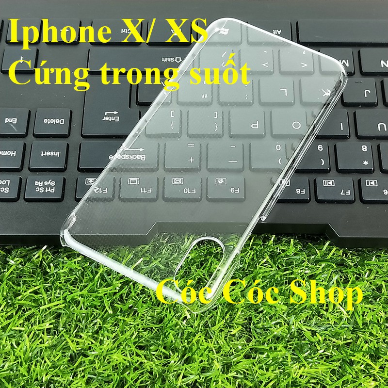 Ốp lưng IPhone X/ XS/ XS max/ XR nhựa CỨNG TRONG SUỐT/ CỨNG NHÁM MỜ tặng Cáp lightning