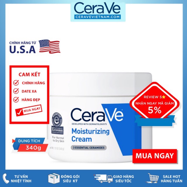 Kem dưỡng CeraVe Moisturizing Cream (340g)