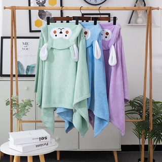 -Áo Choàng Cho Bé Có Mũ Lông Cừu - Áo Choàng Tắm Cho Bé Dùng Ở Nhà Hoặc Đi Biển