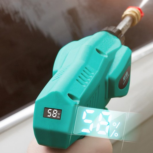 Máy rửa xe di động sạc pin tích hợp màn hình hiển thị mức pin, 21V/3Ah/240W áp lực nước 30 bar - Bảo hành 6 tháng