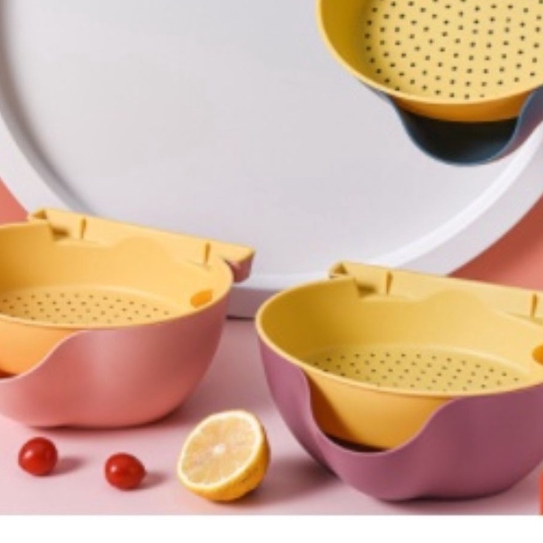 [FREESHIP❤️] Rổ Khay Nhựa 2 Tầng Đựng Hoa Quả, Khay Đựng Đồ Ăn Vặt Thiết Kế Thông Minh Có Khe Để Điện Thoại- #khaydungdo