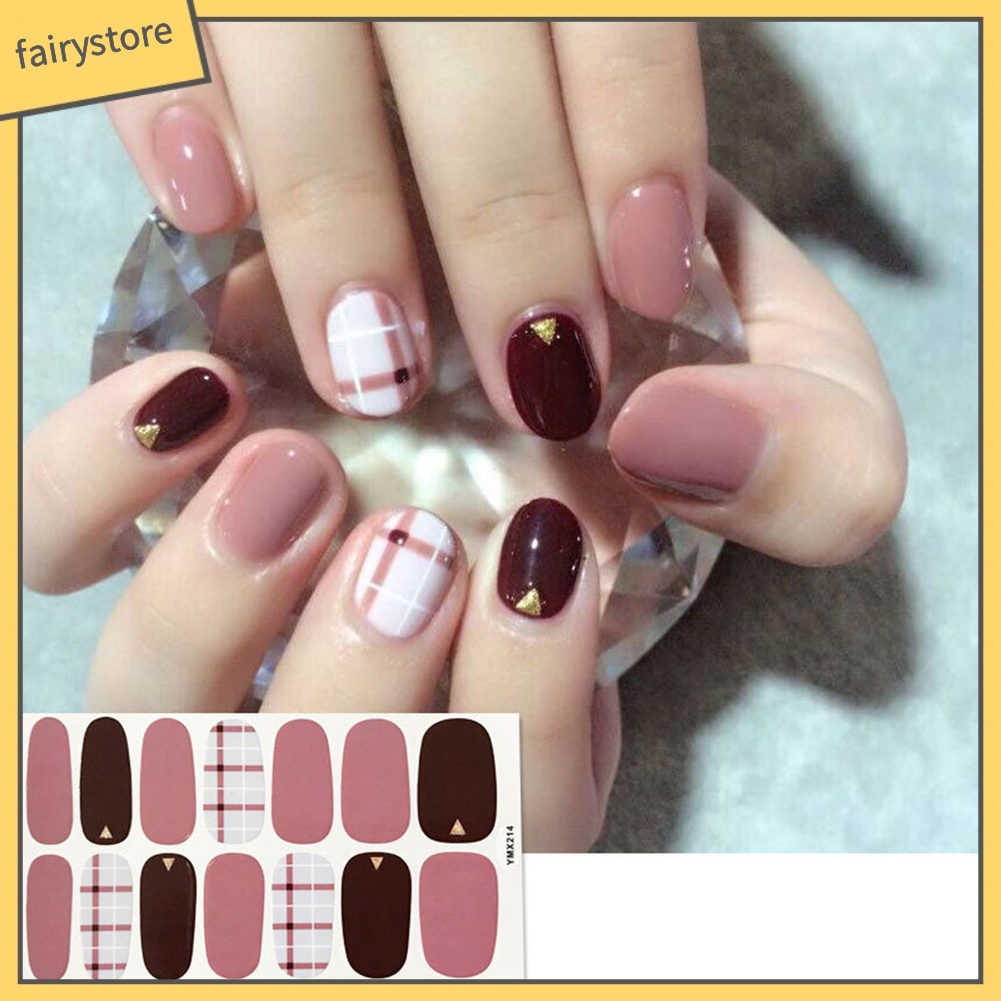 Set 14 tấm giấy dán móng 3D chống thấm nước