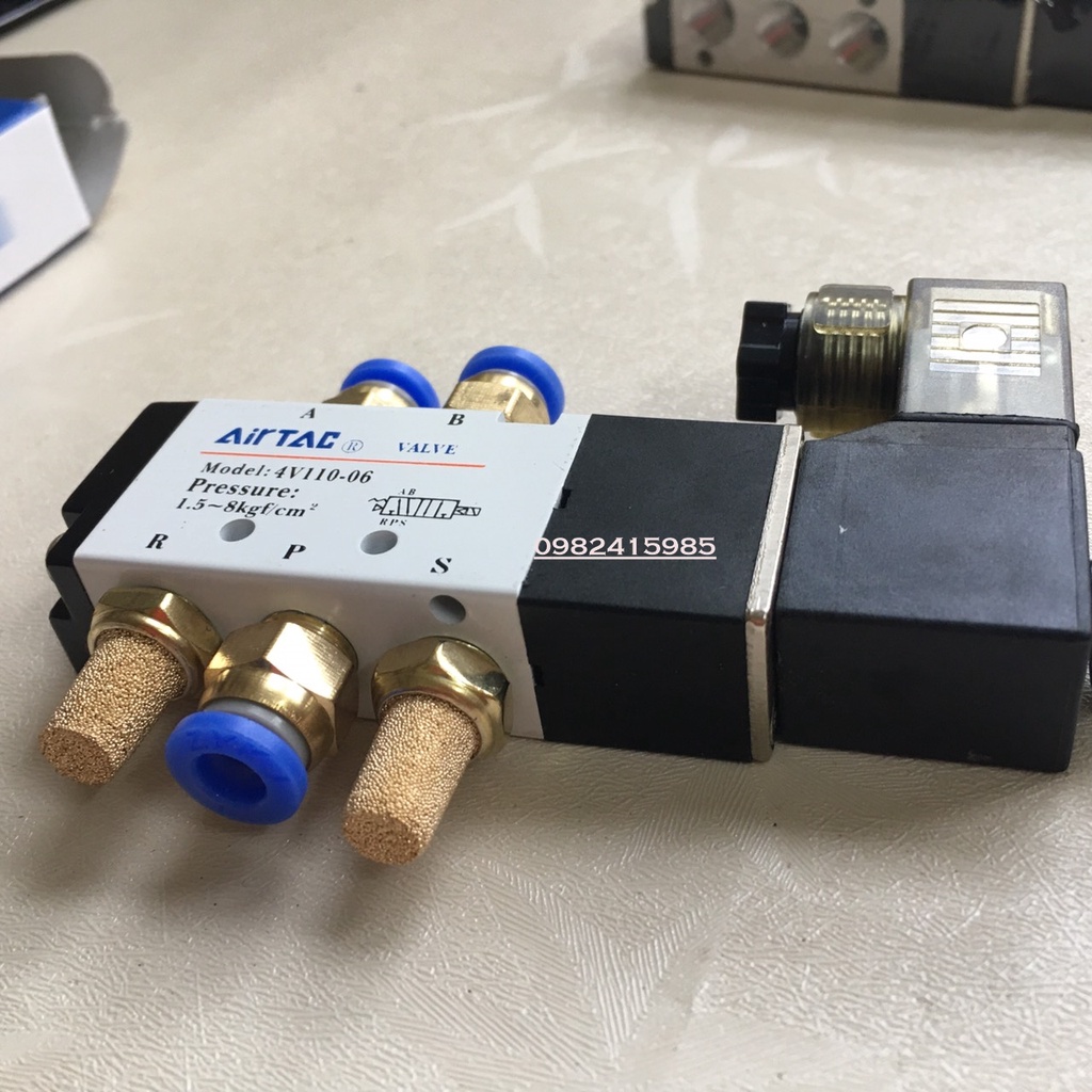 4V110-06  Van điện từ khí nén 5/2 AIRTAC ren 9,6mm