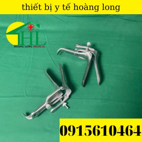 Mỏ vịt âm đạo inox loại 1 vít, 2 vít cỡ tiểu, cỡ trung dùng trong khám phụ khoa