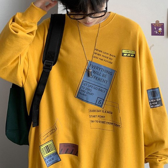 Áo Thun Dáng Rộng Tay Dài In Họa Tiết Thời Trang Sành Điệu Cho Nam | BigBuy360 - bigbuy360.vn