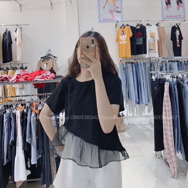 set áo bèo ren + quần trắng ( ảnh thật)