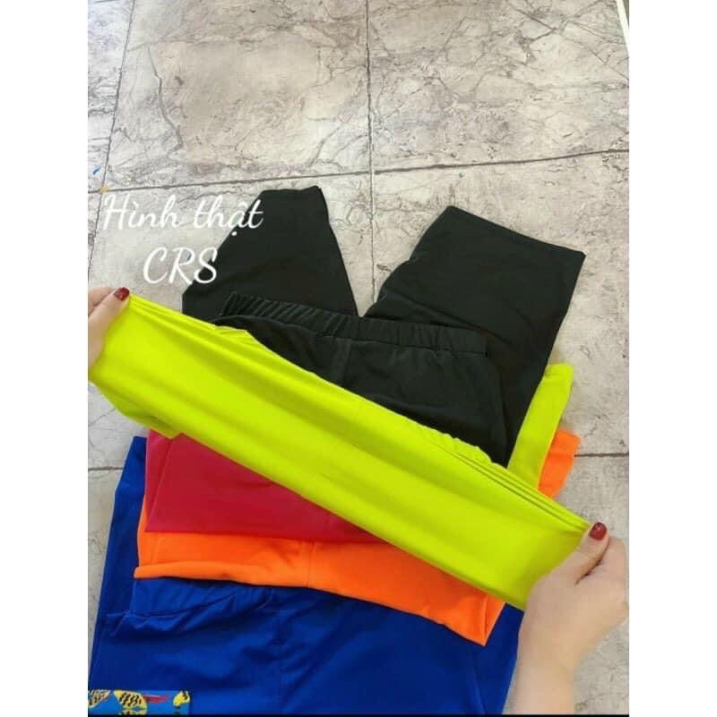 quần legging ngố lửng vải thun cotton sịn sò siêu co giãn