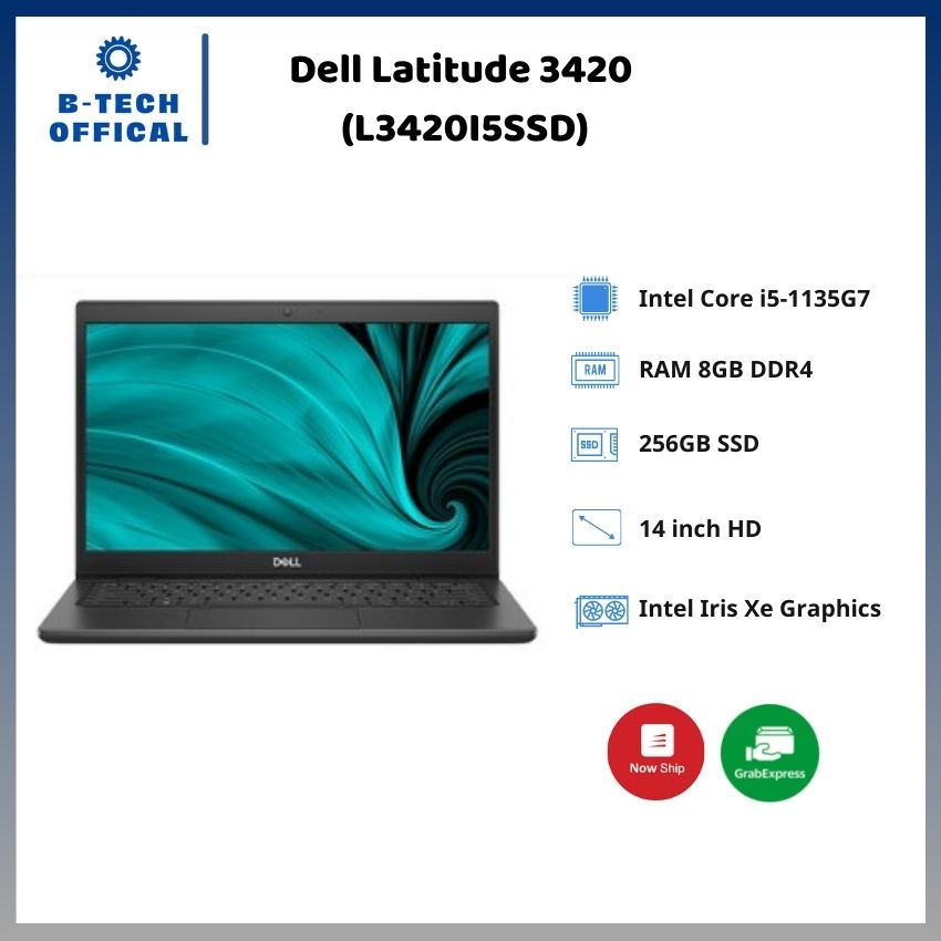 [ TẶNG VOUCHER 150K ] Laptop Dell Latitude 3420 (L3420I5SSD)/ Black/ Intel Core i5-1135G7 (2.40 Ghz, 8MB)/ RAM 8GB