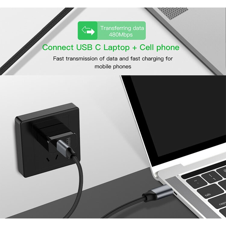 Dây cáp chuyển đổi 3FT USB Type-C sang USB-C 3.1 dành cho Macbook Super Speed