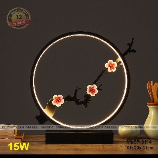 Đèn ngủ để bàn cành đào, decor trang trí phòng
