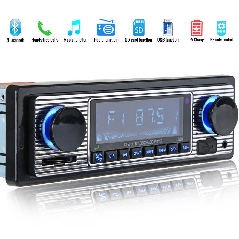 5513 12V Bluetooth Car MP3 Player Digital FM Stereo Radio / Thẻ kỹ thuật số an toàn / MMC