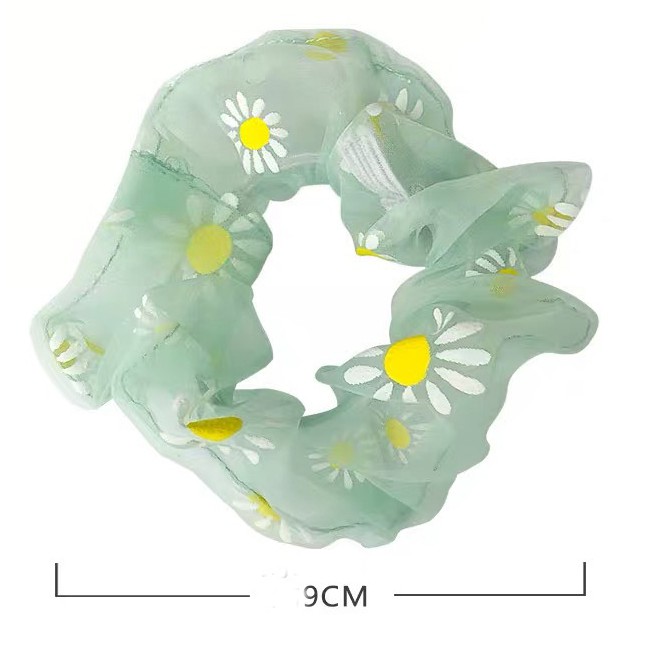 Dây buộc tóc in cúc họa mi tinh tế vòng lớn Scrunchies xinh xắn HD49