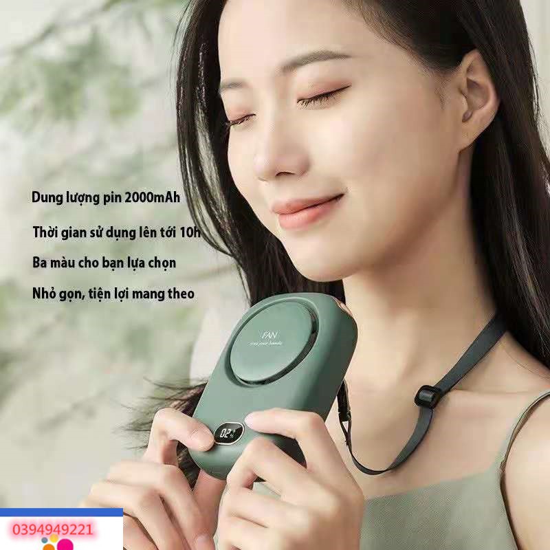 Quạt mini, quạt USB, đeo cổ cầm tay thích hợp dùng ngoài trời. Hiển thị dung lượng PIN | BigBuy360 - bigbuy360.vn