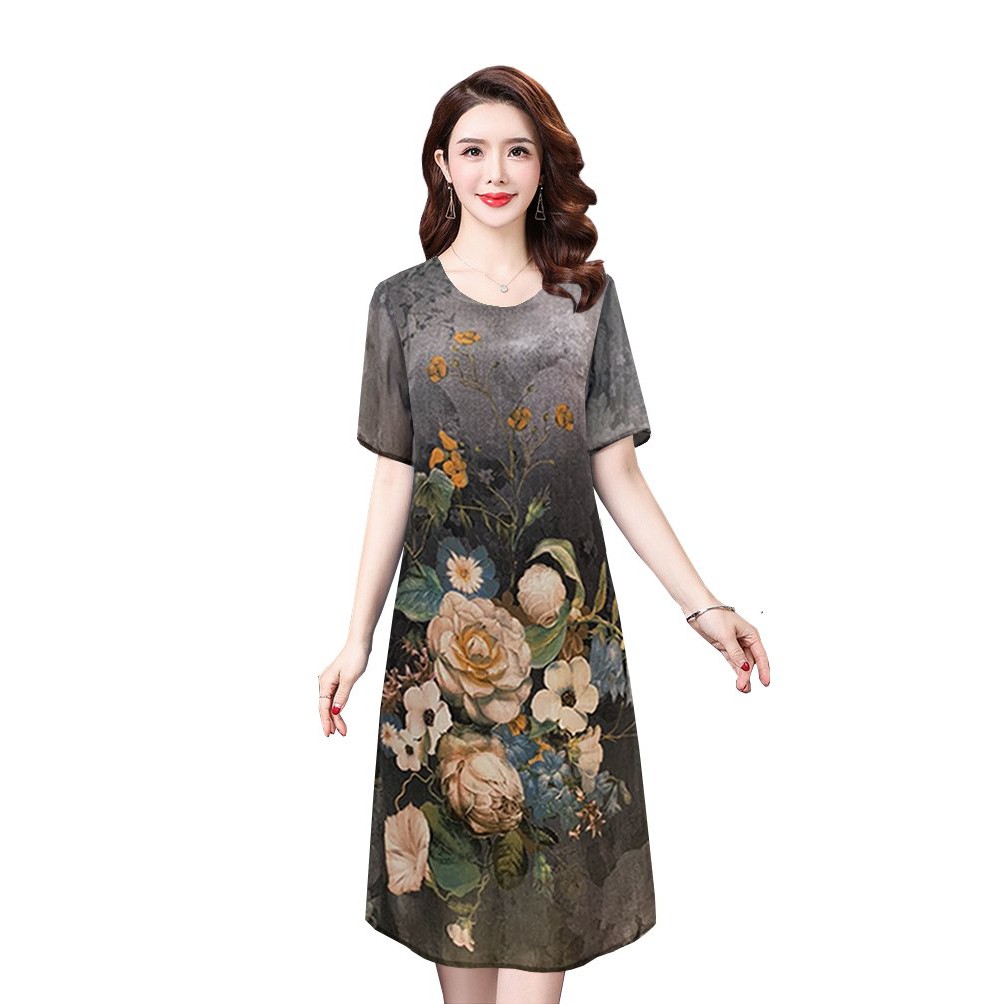 THỜI TRANG TRUNG NIÊN - ĐẦM SUÔNG DÁNG RỘNG BIGSIZE KIỂU ĐẦM SUÔNG IN HOA NHIỀU MÀU D 3318 3313 3316