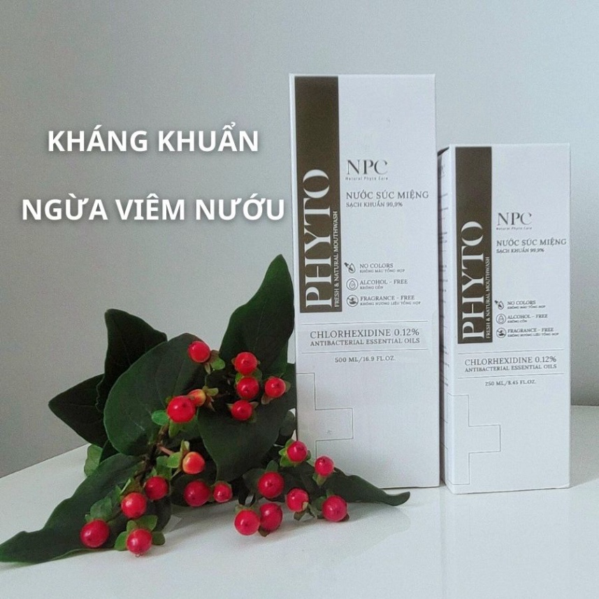 Nước Súc Miệng Sạch Khuẩn, Làm Thơm PHYTO FRESH & NATURAL MOUTHWASH HỘP 1 CHAI 500mL Và 250mL