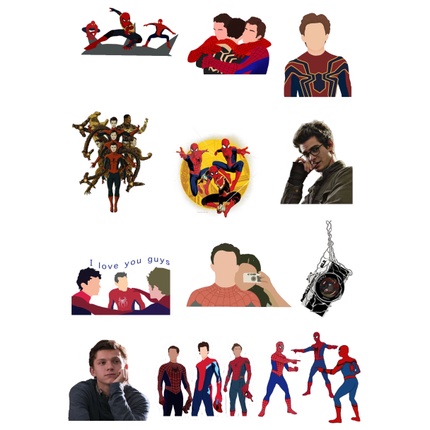 Bộ 25 Hình dán STICKER SPIDER MAN, Nguời nhện, dán laptop, dán xe...