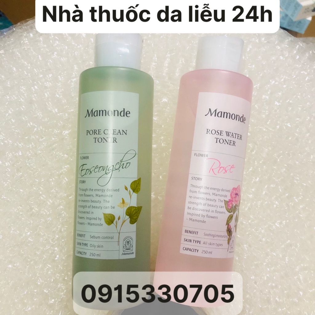 Nước hoa hồng Toner Mamonde 250ml Rose Pore Clean diếp cá / Centella rau má 250ml