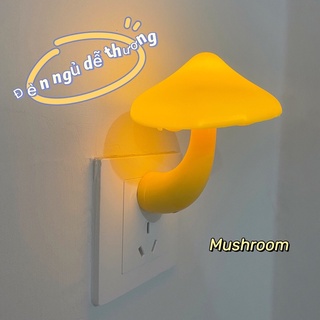 Đèn Ngủ Decor Cây Nấm Dễ Thương, Cảm Biến Ánh Sáng Tự Động
