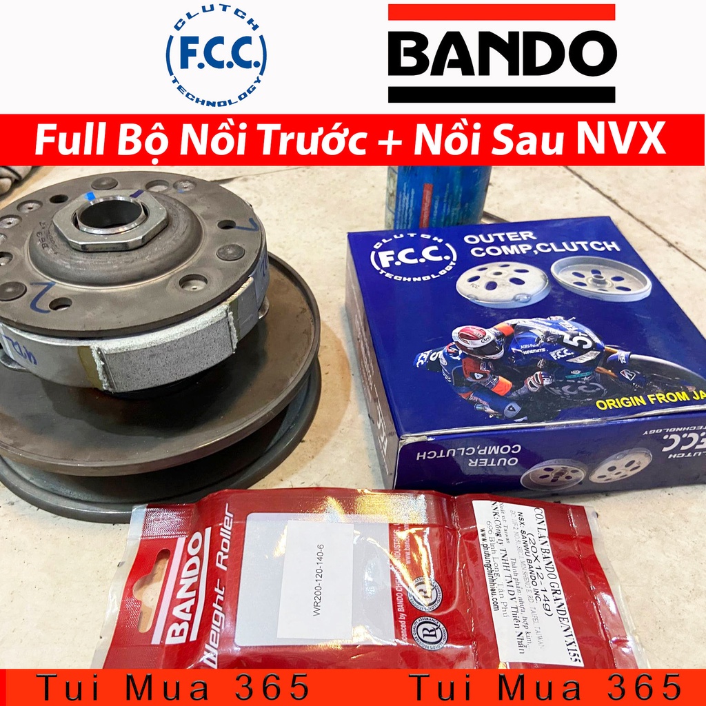 COMBO BỘ NỒI TRƯỚC, NỒI SAU, DÂY CUROA, BI NỒI CHO YAMAHA NVX