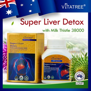 Viên uống thải độc gan Vitatree Super Liver Detox With milk thistle 38000 - Hộp 100 viên