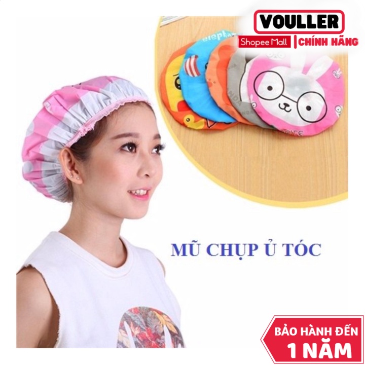 Mũ Vouller Ủ Tóc , Chụp Tóc Bằng Vải Hoạt Hình Dễ Thương