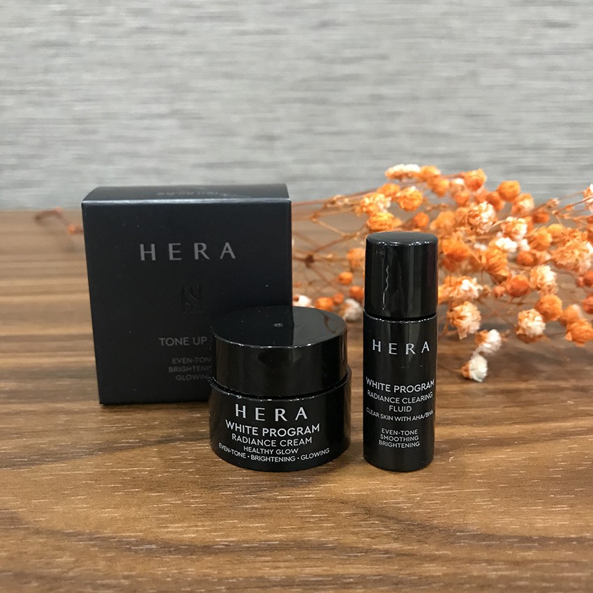 Set dưỡng trắng Hera Tone up Kit - Kem dưỡng trắng Hera; Tinh chất dưỡng trắng Hera