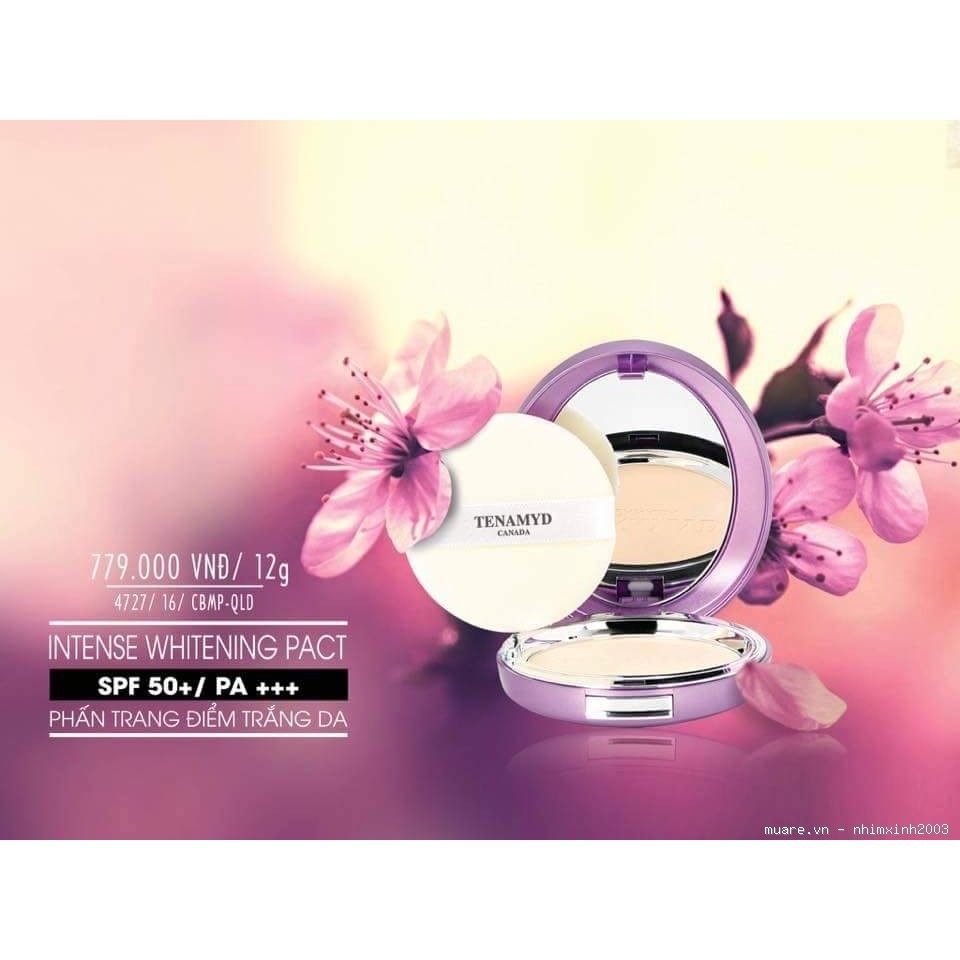 Phấn trang điểm trắng da TENAMYD CANADA Intense Whitening Pact SPF50+/PA+++ 12g