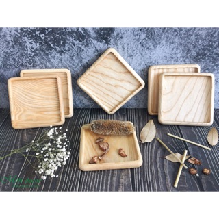 Khay gỗ vuông chụp ảnh decor