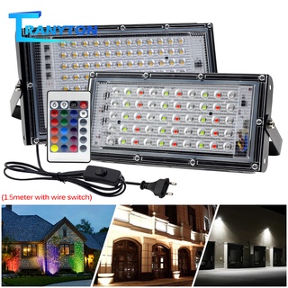 Đèn Rbg 50W 100W RGB / trắng / trắng ấm chống thấm nước IP66 với điều khiển từ xa 24 phím chuyên dùng