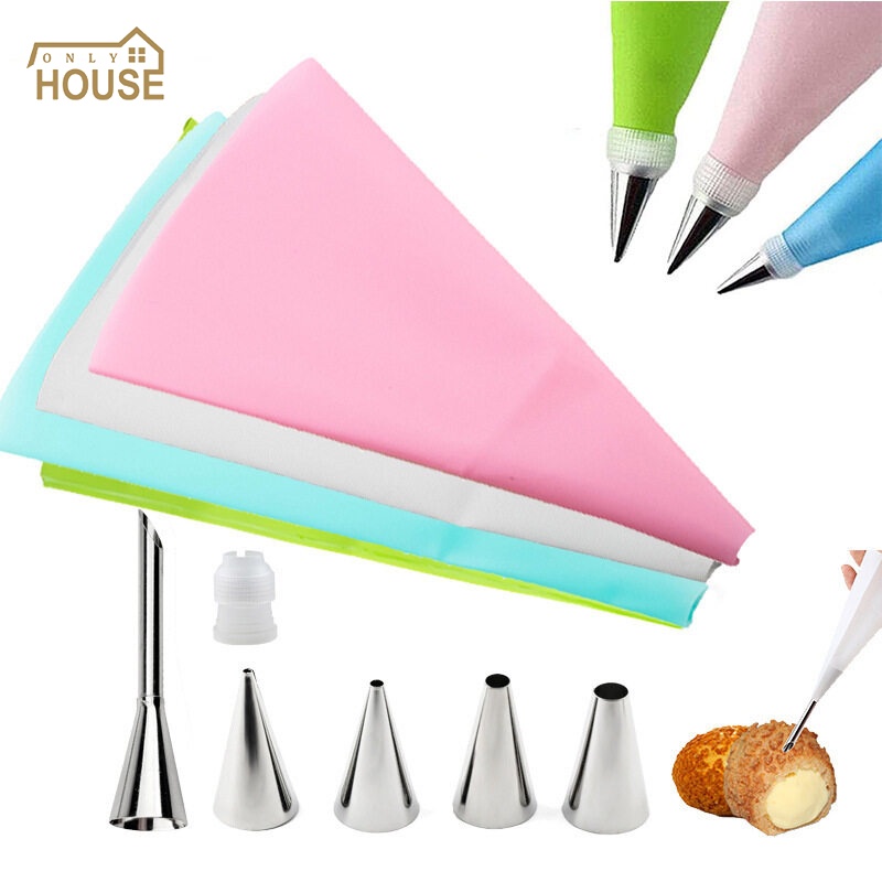 ONLY HOUSE Bộ Vòi Phun Kem Làm Bánh Bằng Thép Không Gỉ 12 24 Đầu