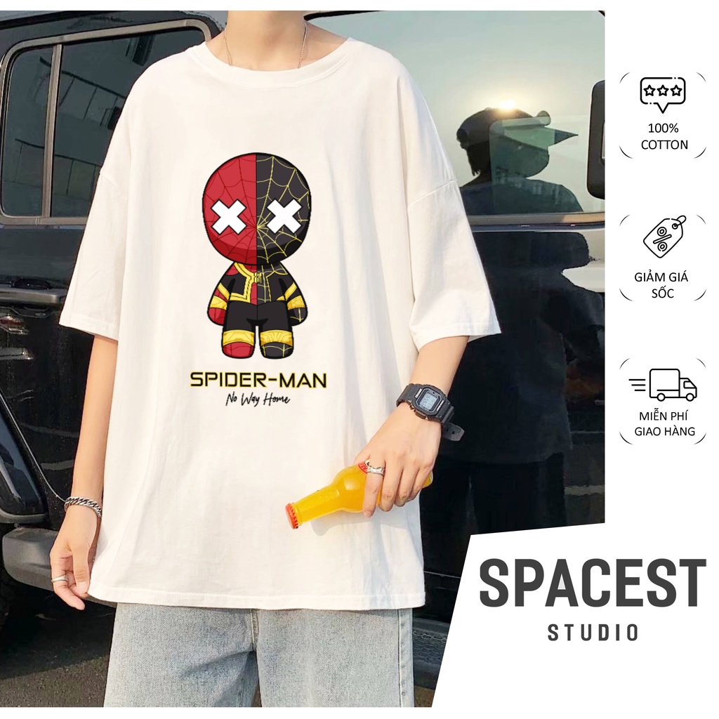 Áo Tay Lỡ Nam Form Rộng SpiderMan No Way Home Spacest Store, Áo Thun Cổ Tròn Unisex TV5082