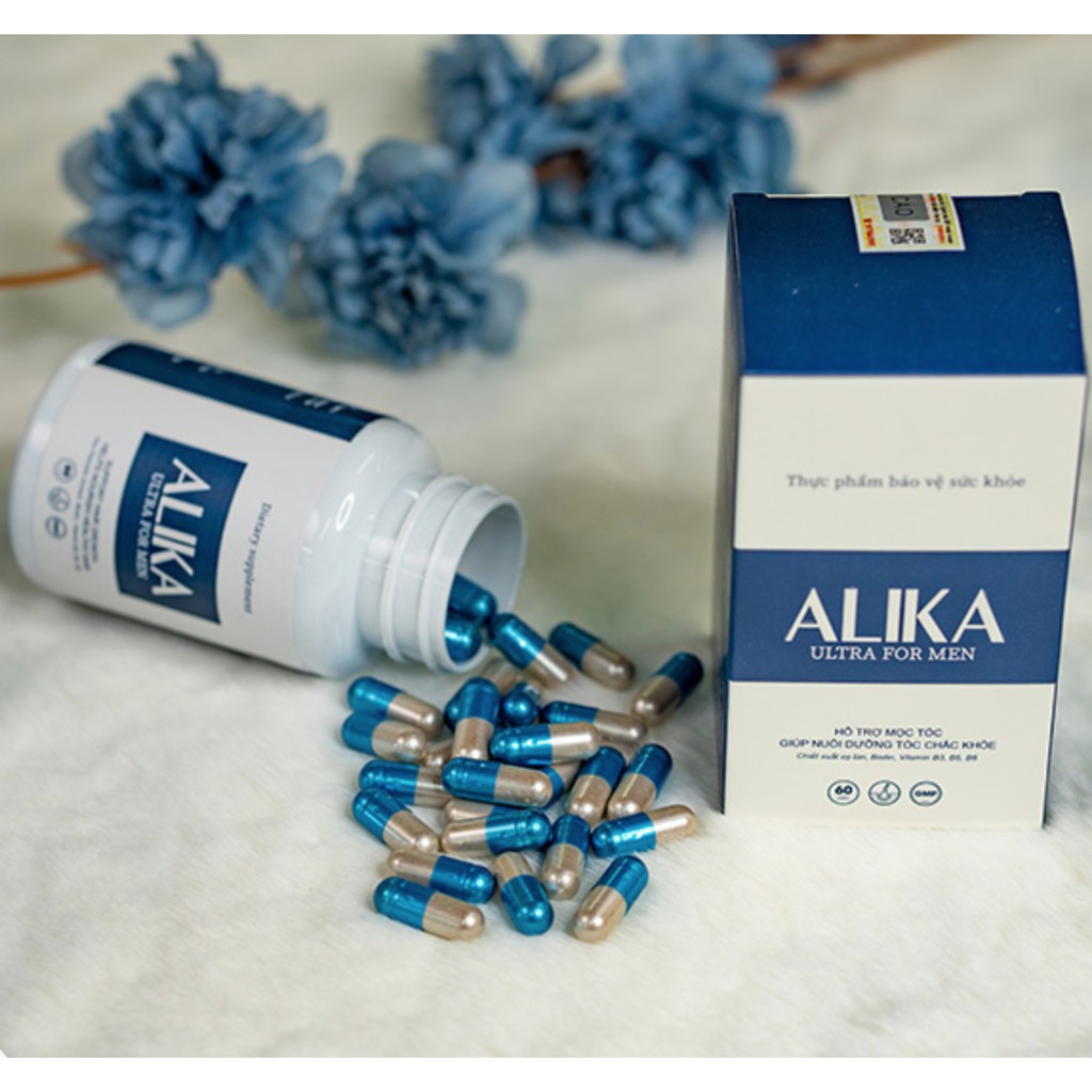 Viên uống Alika Ultra for men Giảm Rụng Tóc, Hỗ trợ Kích Thích Mọc Tóc và Hỗ Trợ Đen Tóc, hộp 60 viên | Thế Giới Skin Care