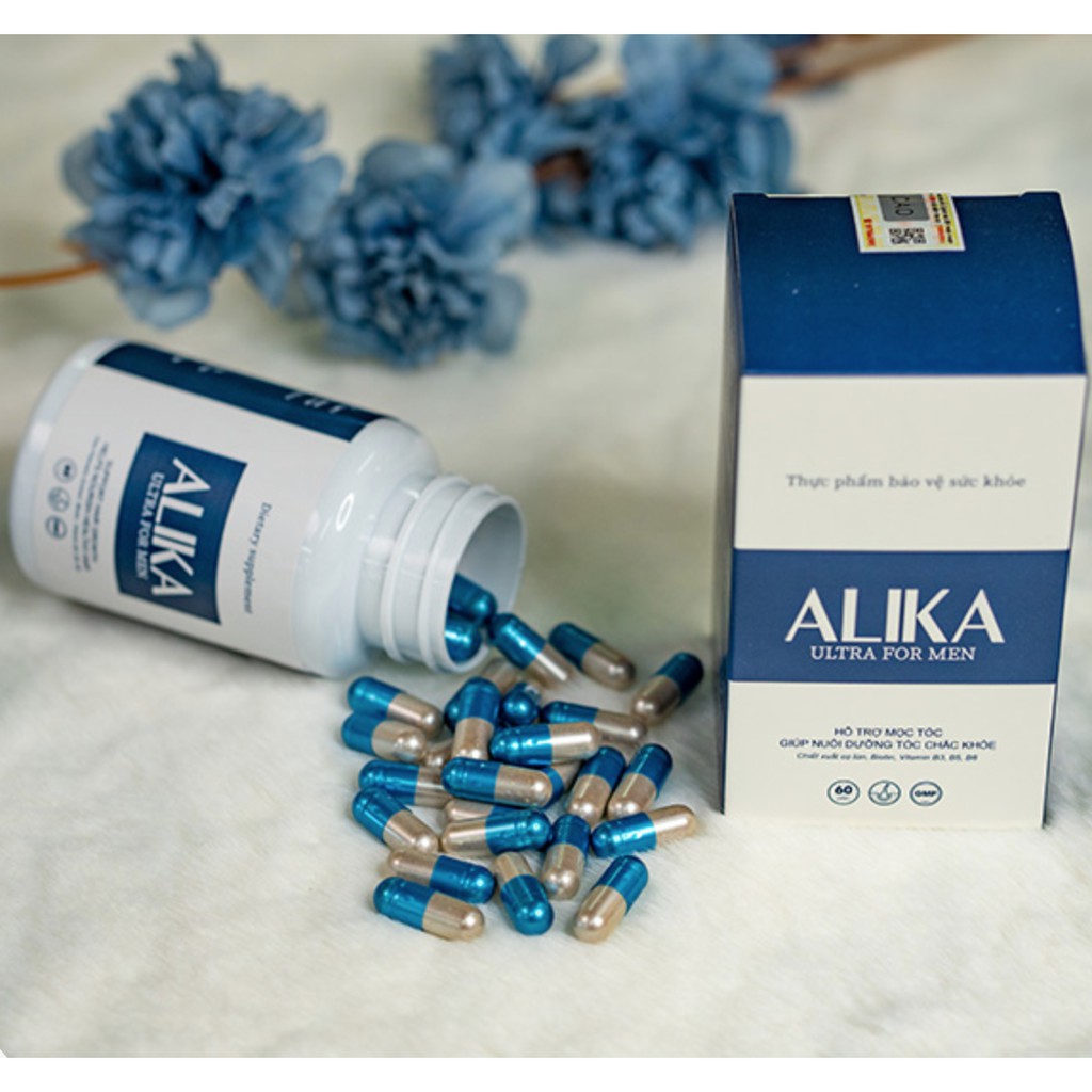 Viên uống Mọc Tóc Alika Ultra for men thành phần Biotin Giảm Rụng Tóc, Hỗ trợ Kích Thích Mọc Tóc lọ 60 viên