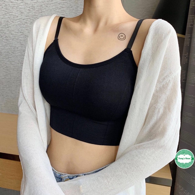 Áo Bra Nữ Tập Gym Yoga - Áo Ngực nữ 2 dây điều chỉnh nâng ngực đẹp hở lưng dáng croptop không gọng mút bàn tay mỏng M01 | BigBuy360 - bigbuy360.vn