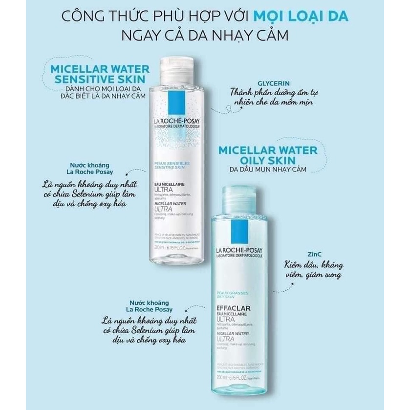 Nước tẩy trang La Roche-Posay Micellar Water Ultra