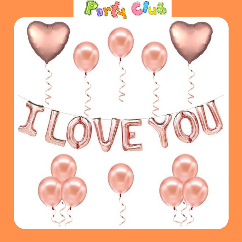 Bóng chữ I LOVE YOU  trang trí phòng cưới - lễ kỷ niệm