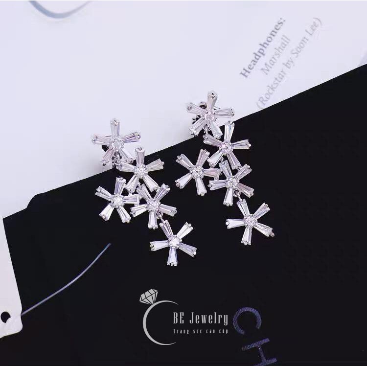Khuyên tai chùm Hoa liti xinh xắn Bạc 925 - Bông tai nữ dự tiệc, cưới hỏi - Trang sức OBE Jewelry