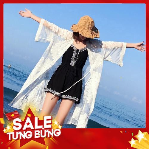 Áo khoác ren dài tay chống nắng khi đi biển -Hàng nhập khẩu