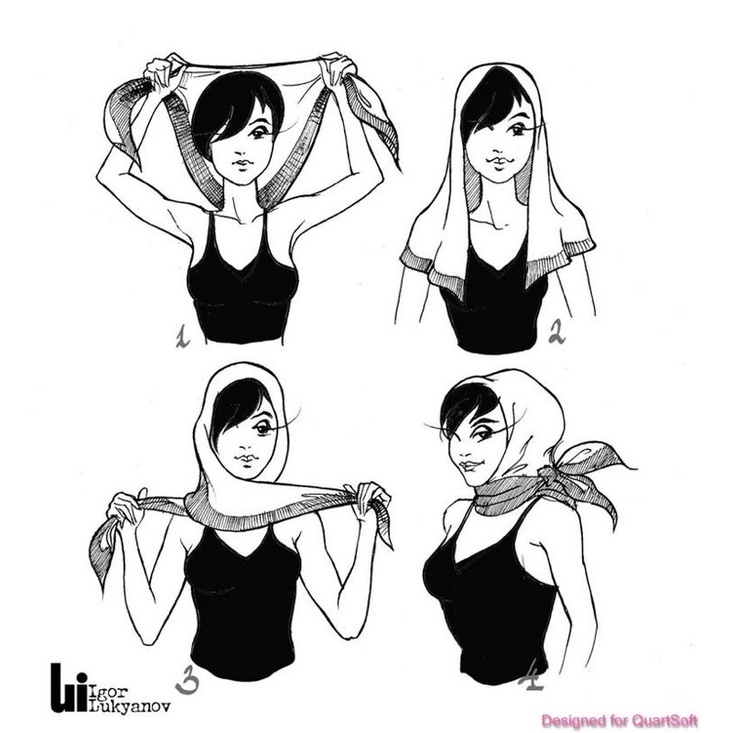 Khăn turban lụa vuông bandana làm áo yếm - Maben