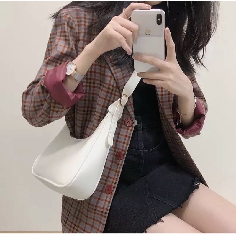 Túi xách nữ đẹp đeo chéo dáng thuyền da trơn phong cách hàn quốc cá tính độc lạ CV6