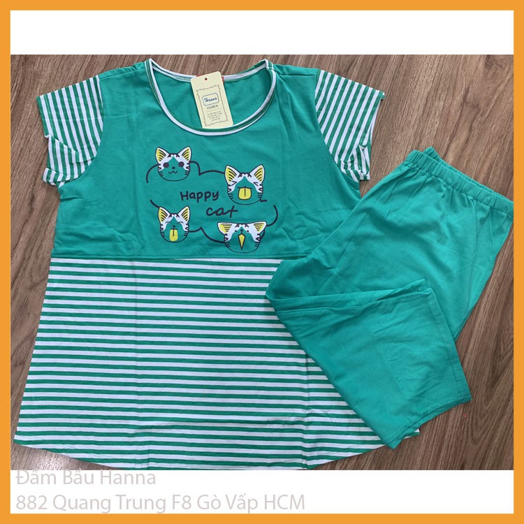 ĐỒ BỘ LỬNG CHO BÀ BẦU CHẤT THUN COTTON CO DÃN, MỀM MÁT MÙA HÈ