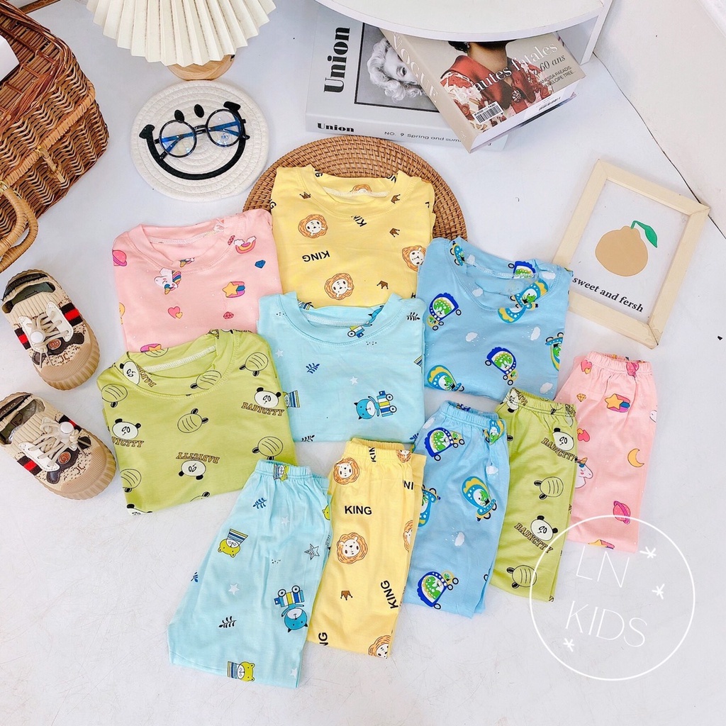 ( sale lẻ size ) Bộ dài tay thun lạnh Minky Mom cho bé trai và gái.