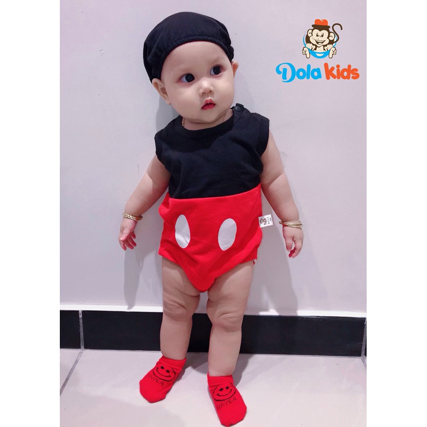 Bodysuit sơ sinh cho bé gái, bé trai 4-15kg hình MicKey - DoLaKids