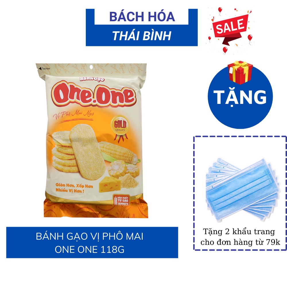 Bánh gạo ngọt vị phô mai ngô One One gói 118g