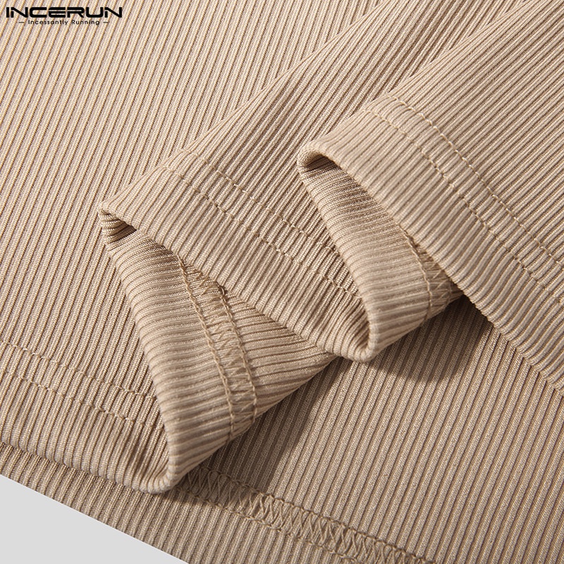 Áo ba lỗ INCERUN dệt kim in màu đơn giản cỡ S-5XL hợp thời trang cho nam