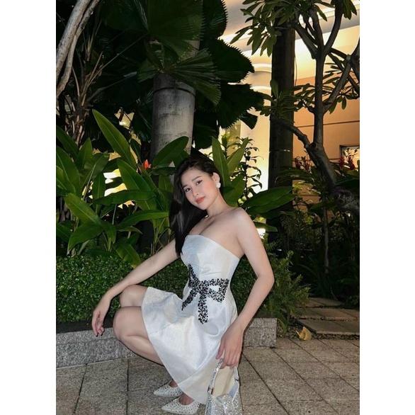 Đầm xòe cúp ngực kết nơ