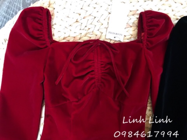 Váy nhung rút ngực